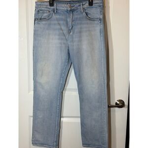 American Eagle Outfitters Mens Light Wash Straight Fit Jeans Airflex+ Size 36x32